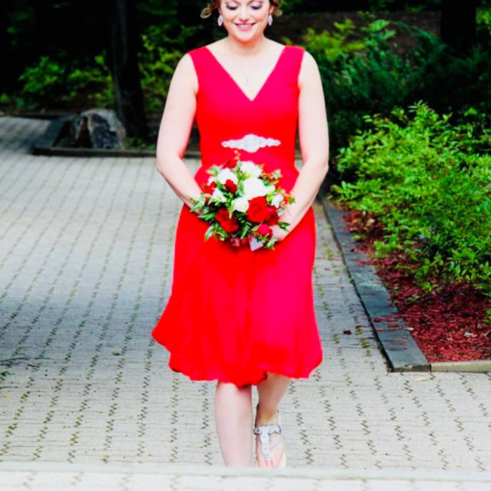 Cocomelody red bridesmaid dress